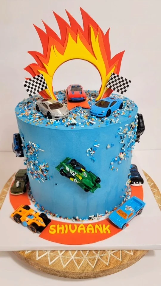 Made this epic race car cake for my favorite boy Shivaank’s 5th birthday 🏎️💨

When I asked him the theme, he didn’t even think twice — “Race car!”
Challenge accepted.

Under the hood? A rich, dreamy Black Forest cake 🍫🍒
On the outside? Full speed racing vibes.

And the best part? The birthday champ LOVED it… and even shared his cars with his friends.

Five never looked this fast. 🏁🎂
.
.
.
.
.
#smallbusiness #ZnLbakes #homebaker #westfordMAbaker #BlackForestCake